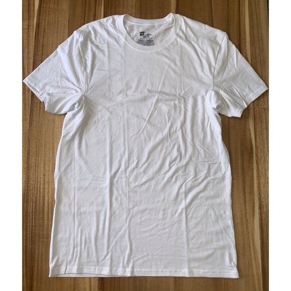 Hanes Mens Pack Of 2 White Cotton Crewneck T-Shirt Size Medium - Picture 3 of 11